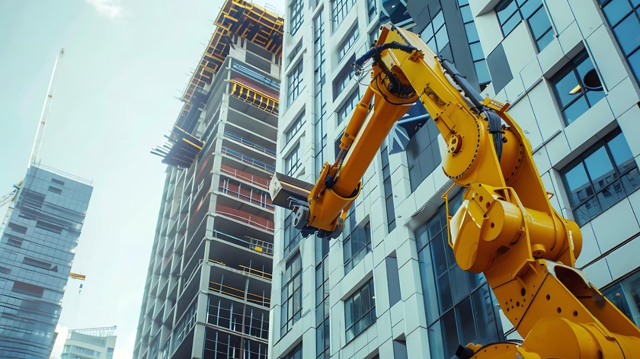 robotic arm working construction 