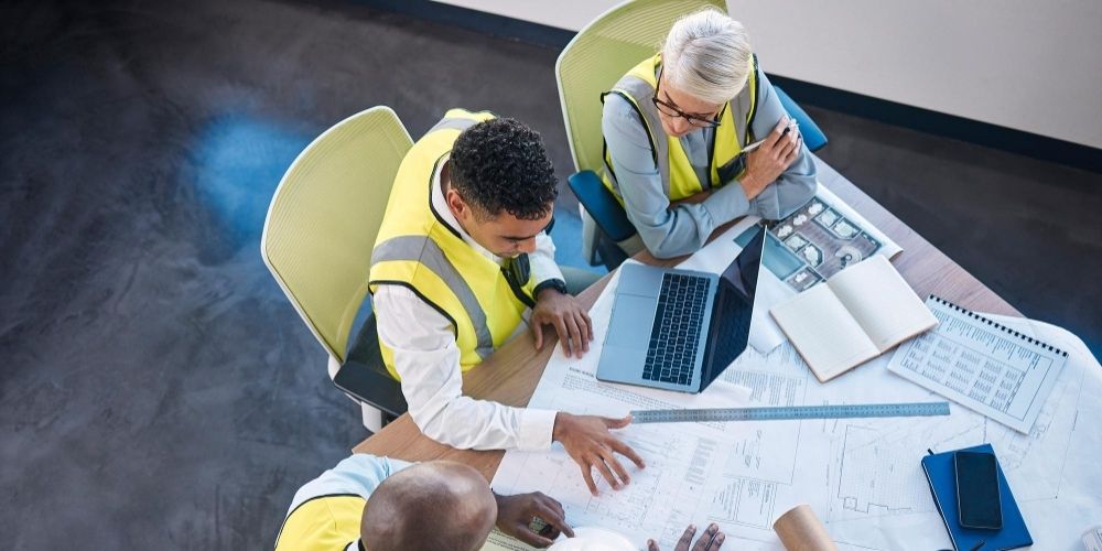 Contractor planning the construction process