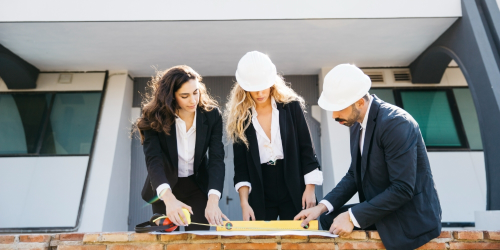 Engineers working on a Commercial Construction Project