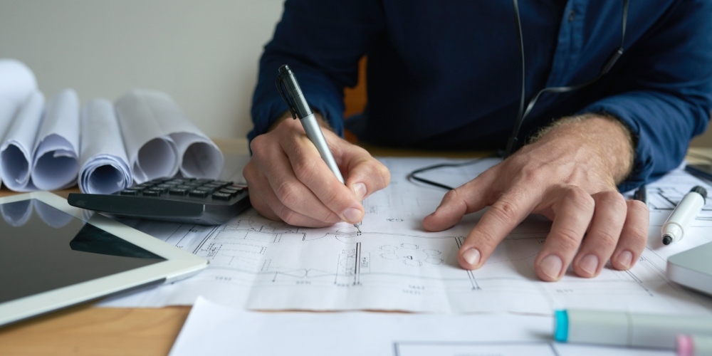 engineer working on cost estimate